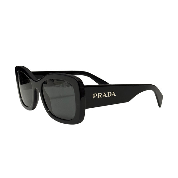 PRADA Black Oversized Oval Sunglasses w Dark Grey Lens PR A08S 1AB5S0 56 - 20 - Picture 6 of 9